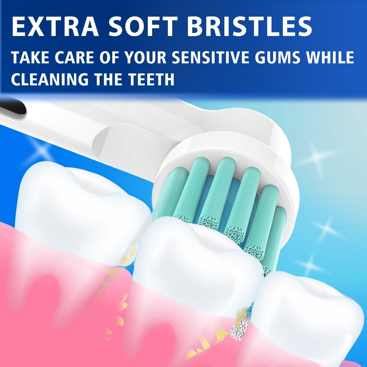 Whuppsi Replacement Toothbrush Heads Fit for Braun Oral B Electric Toothbrushes, 8PCS, Round Heads Compatible with Oral-B Pro Gum Care,Precision Clean,Timer,and Pro Vitality Triumph Genius Smart Series