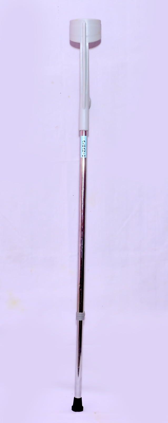 ALBANIO ALBANIO Single Leg Chrome Plated Walking Stick for Old Age, Orthopedic Patient's Walk Support, Ideal for Old, Fractured, Injured and Handicapped People, Stick for Senior