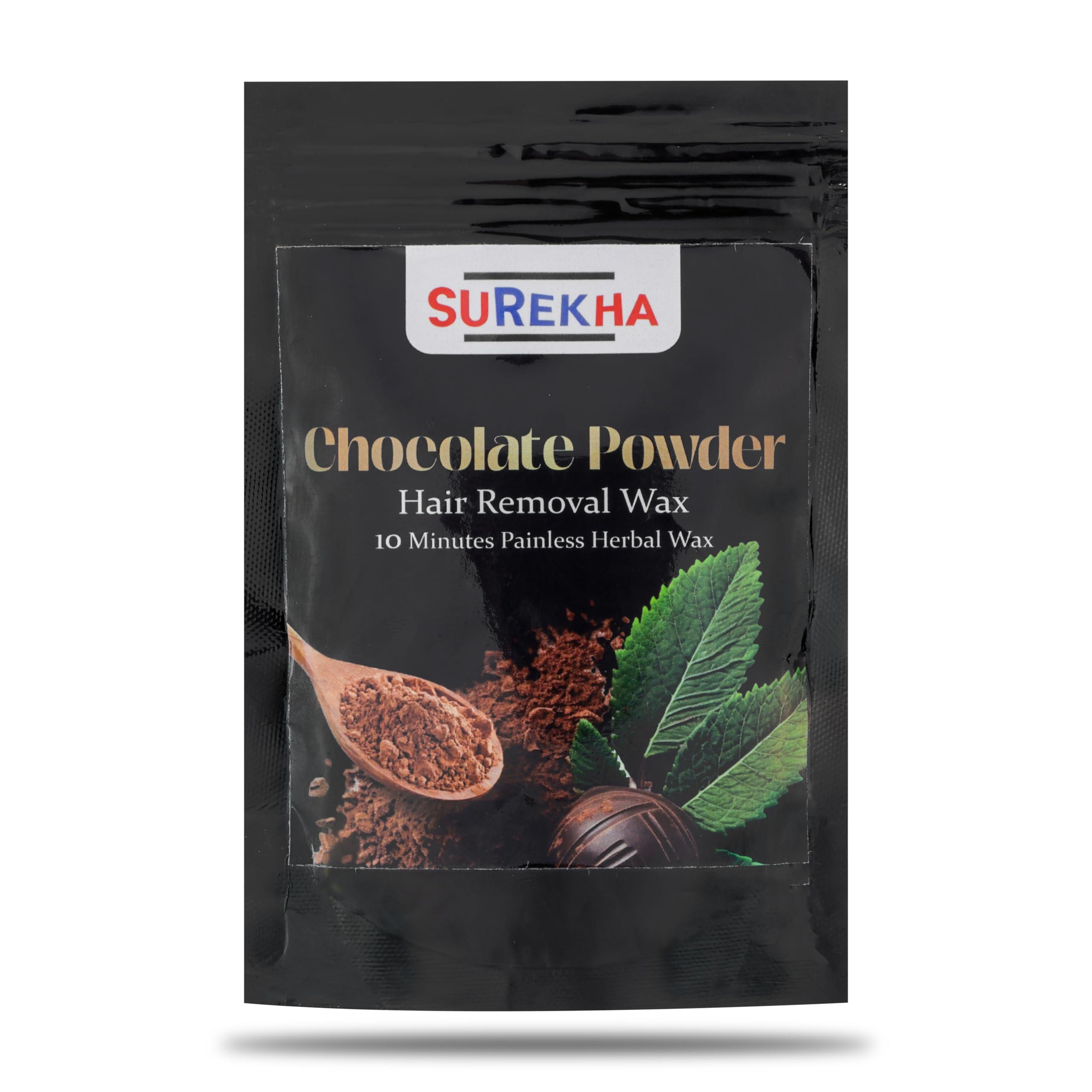 SUREKHA SUREKHA Hair Removal Wax Chocolate Powder Full Body, Easy Home Use, Chemical-Free, No Irritation Or Rashes For Men & Women | Men & Women Leg, Underarm, Chest and Bikini for All Type Skin (1)