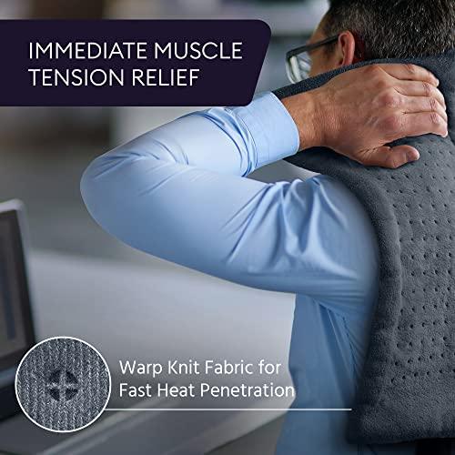 SMIC SMIC Electric Heating Pad - Orthopaedic Lower Back Heating Belt Heat Therapy Waist Wrap with 3 Temperature Settings for Pain Relief of Abdominal Stomach Lumbar Muscle Strain etc (Grey)