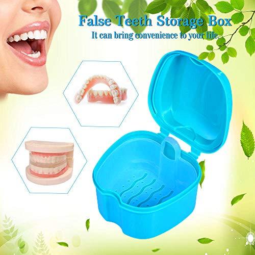 THINKPRICE Denture Bath Box Cup, Complete Clean Care for Dentures, Clear Braces, Mouth Guard, Night Guard & Retainers,Traveling