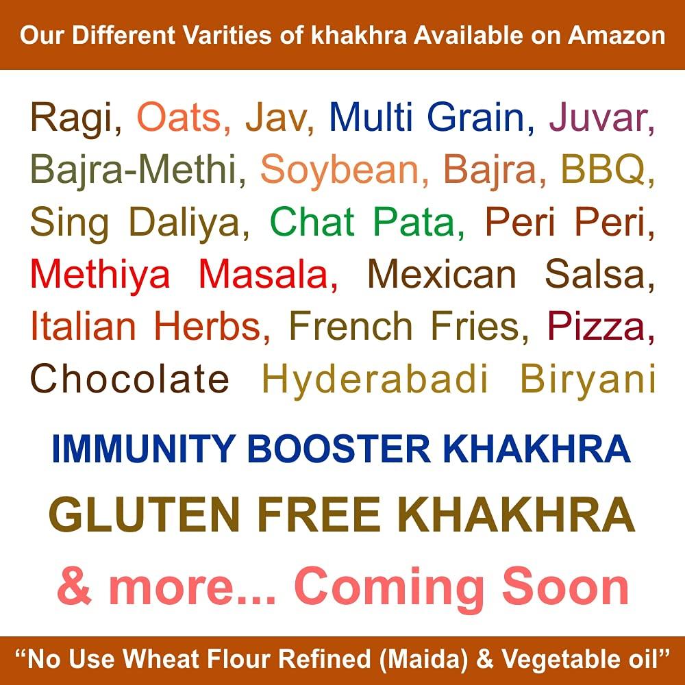 WONDER TASTE WONDER TASTE Gluten Free Plain Khakhra Pack Of 4 (200g Each) | Super Healthy Diet Low calorie Snacks | Delicious Roasted Gujarati Bites | Free Masala Pack Inside