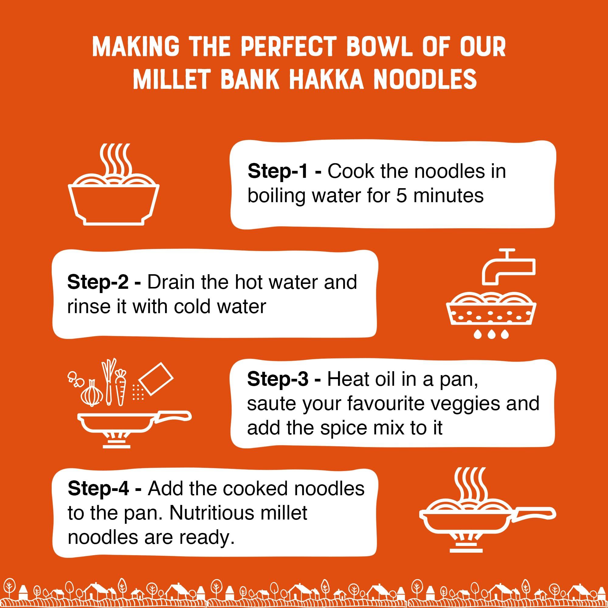 MILLET BANK Millet Bank Pearl Millet and Little Millet Noodles Combo | No Maida, Not Fried, No MSG | Pack of 2-180g Each