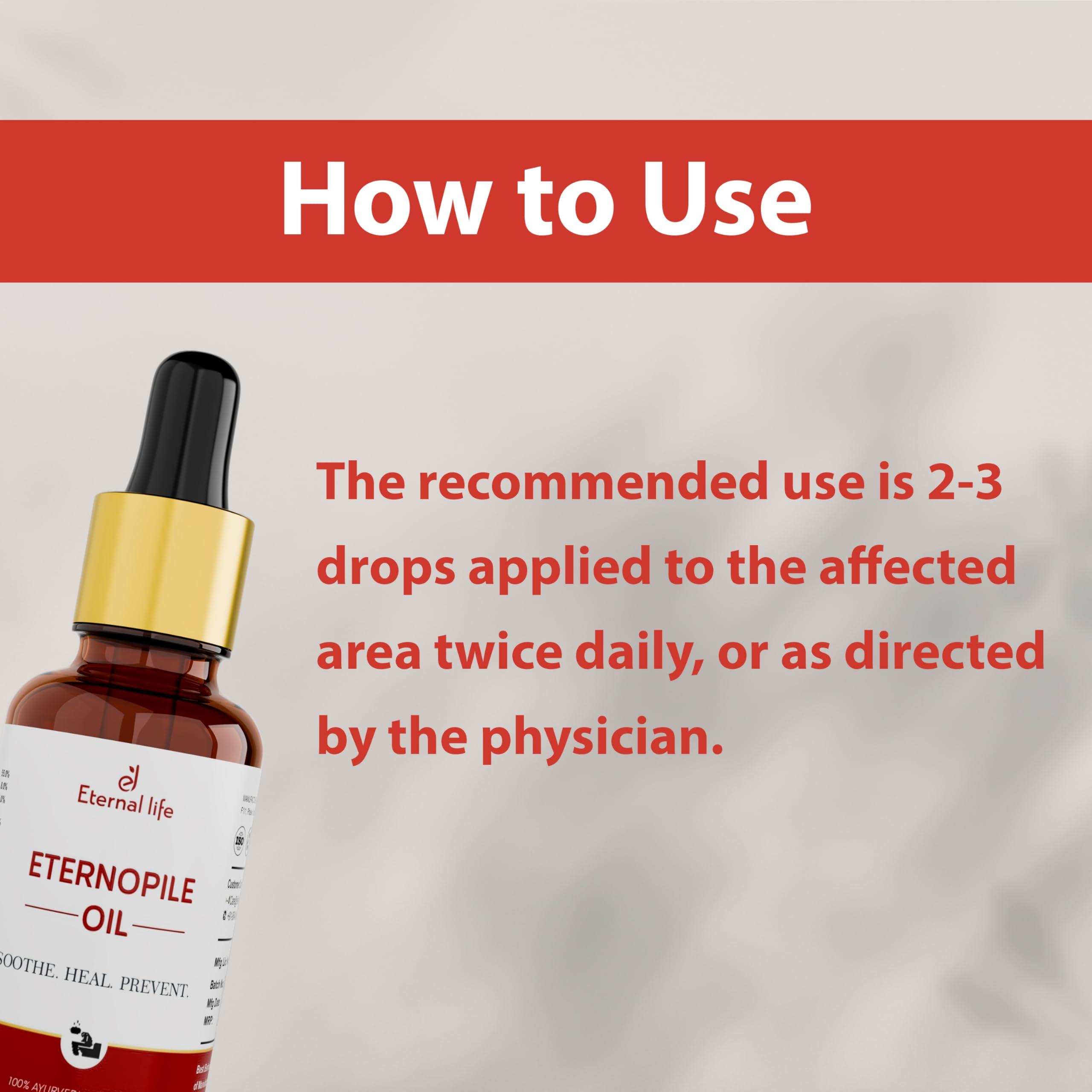 ETERNAL LIFE Eternal Life Eterno Pile Oil Pain Reduction Inflammation Reduction Herbal Oil Ayurvedic Remedy Recurrence Prevention Hemorrhoid Relief Natural Ingredients Anal Health Relief (Pack of 1, 30 Ml)