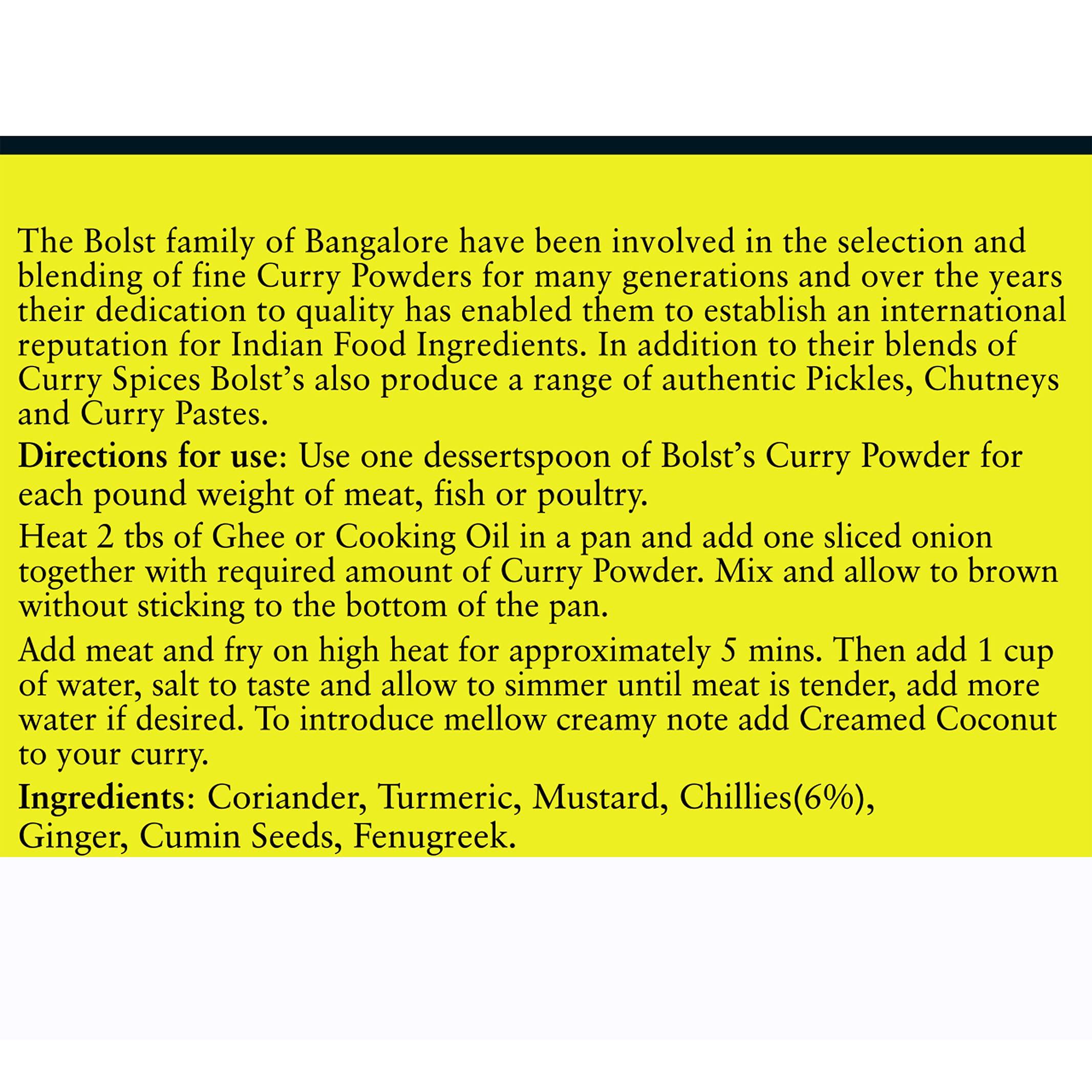 Bolst's Bolst\'s Mild Curry Powder | Curry Masala | Indian Kitchen Spices Masala | 10+ Authentic Whole Indian Spices | Multi-Purpose Cury Powder For Veg or Non-Veg Curries & Sabzis 100g