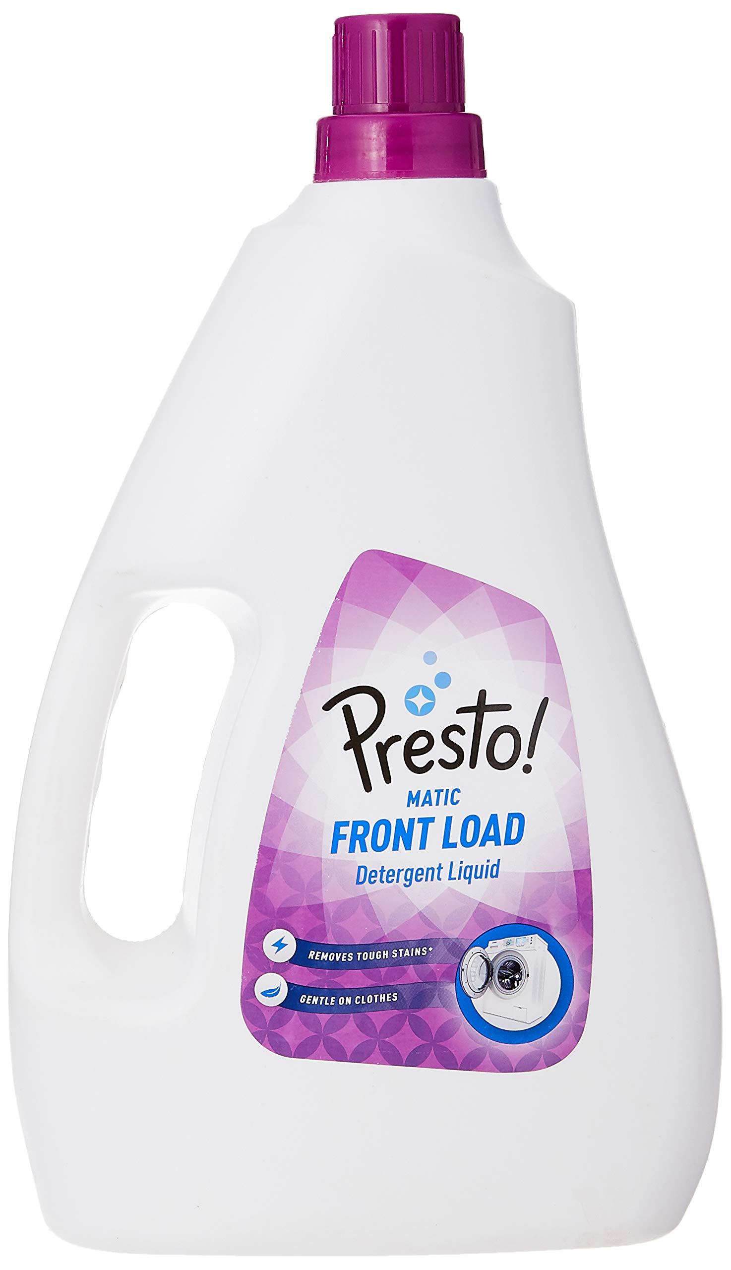 Presto! Amazon Brand - Presto! Matic Front Load Detergent Liquid - 2 L & Amazon Brand - Presto! Dish Wash Gel - 2 Litre (Lime)
