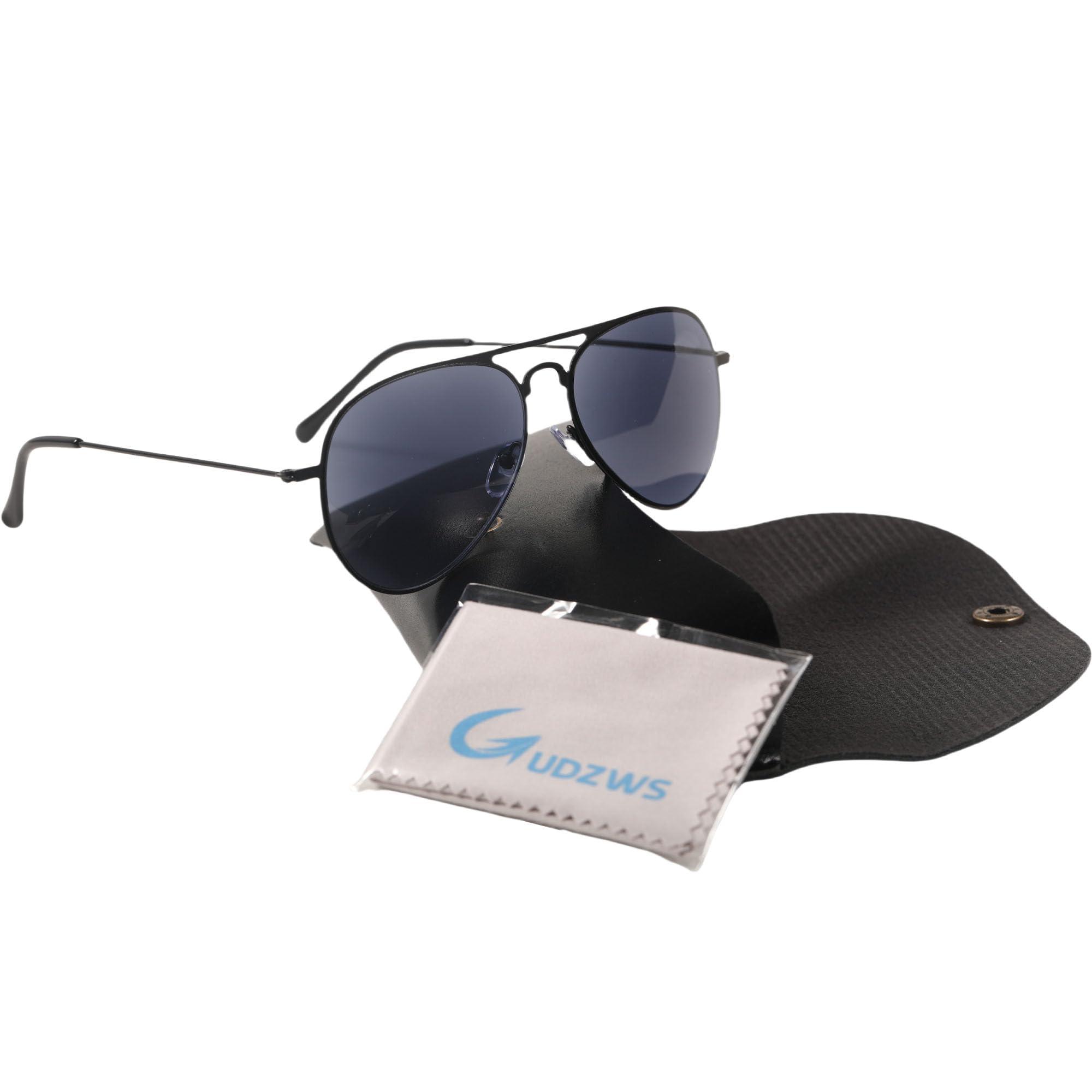 Gudzws Gudzws Sun Full Lens Reading Glasses Readers Sunglasses Classic Outdoor Sports Steel Stainless Black Frame Temple Grey Lens Super Simple Style Unisex +3.00 (Not for Driving)