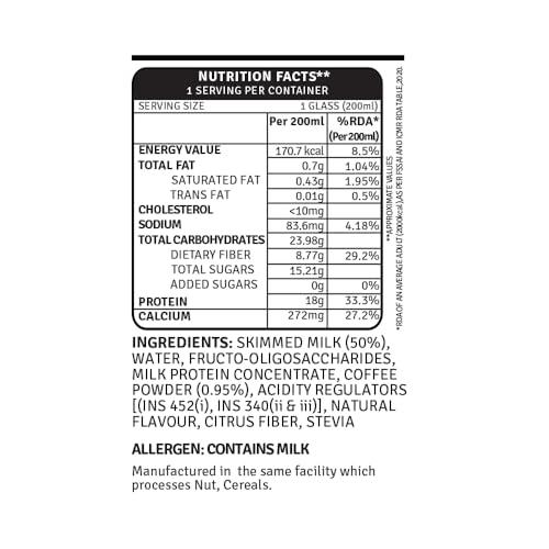 Raw Pressery Raw Pressery Dairy Protein Milkshake Cold Coffee, 200 ml| Pack of 6