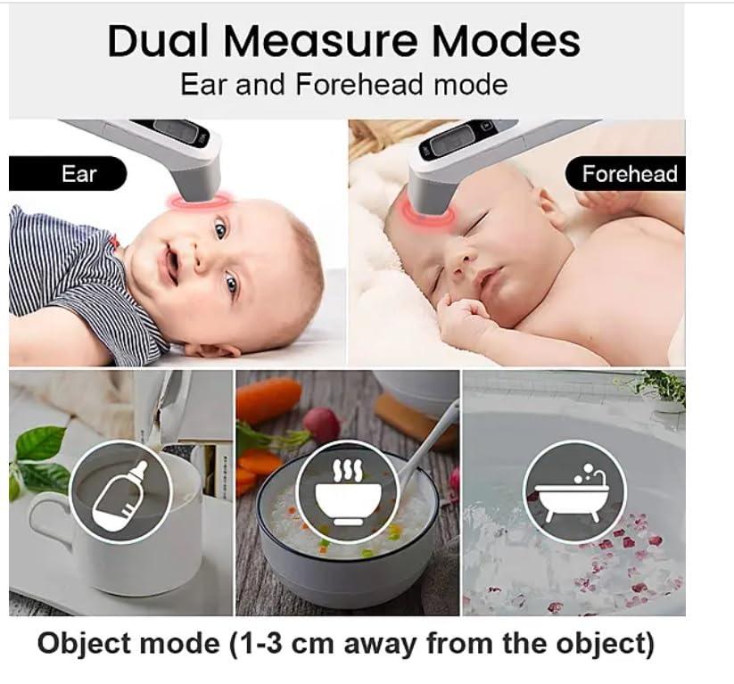MCP YASEE Forehead Non-Contact Infrared Thermometer for Kids, Adults, and Baby Support with Digital Instant Read, Fever, Alarm, Memory Function, and Large LED Display (JA-11A)