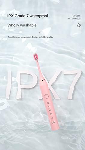 ROCKTECH ROCKTECH Adult Ausek Electric Toothbrush For Men & Women-5 Modes, 60-Day Battery Life, Waterproof, Usb Rechargeable, 3 Brush Heads (Pink), 1 count