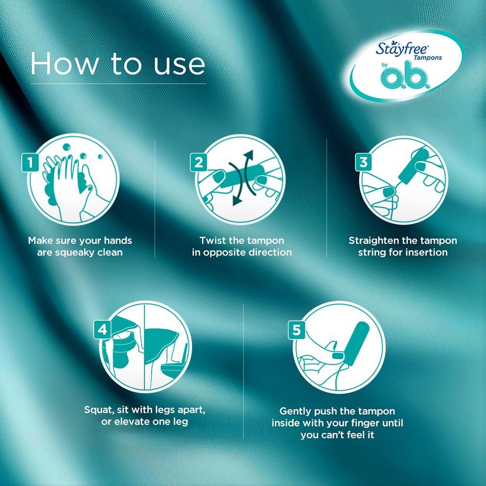 Stayfree Stayfree Tampons by OB| Normal flow|20 piece| Dynamic Fit Technology| Rashfree| No skin irritation| Upto 100% leakage protection| Silk touch technology| Stain free