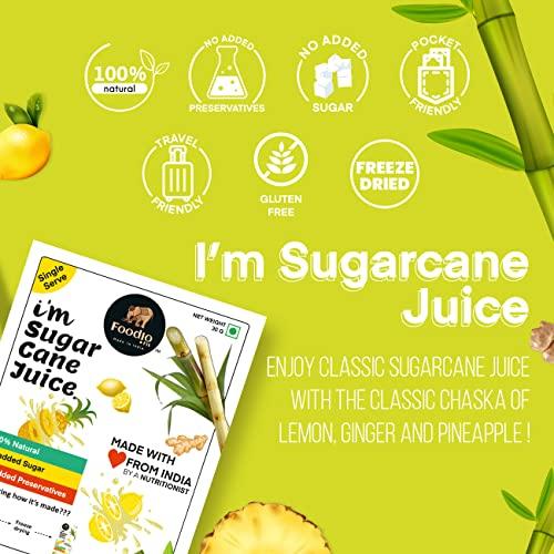 Foodio.fit Foodio.fit Sugarcane Juice Premix Powder Sachets - 3 Packs | Dried Sugarcane Juice Pouch| Ganne ka Juice - 90G