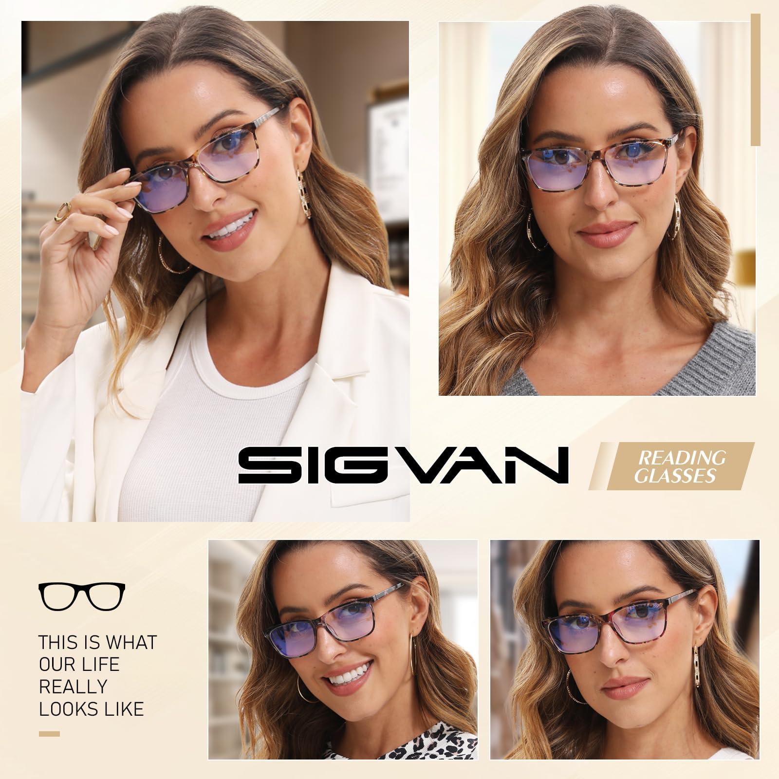 SIGVAN SIGVAN Ladies Reading Glasses Blue Light Blocking Spring Hinge Fashion Pattern Print Eyeglasses for Women (multicolour, 1.25)