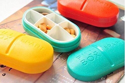 GLIVE (LABEL) GLIVE (LABEL) Portable 6-Slot Capsule Shape Pill Medicine Storage Pill Box Organizer Box for Pills/Vitamin/Supplements (1)