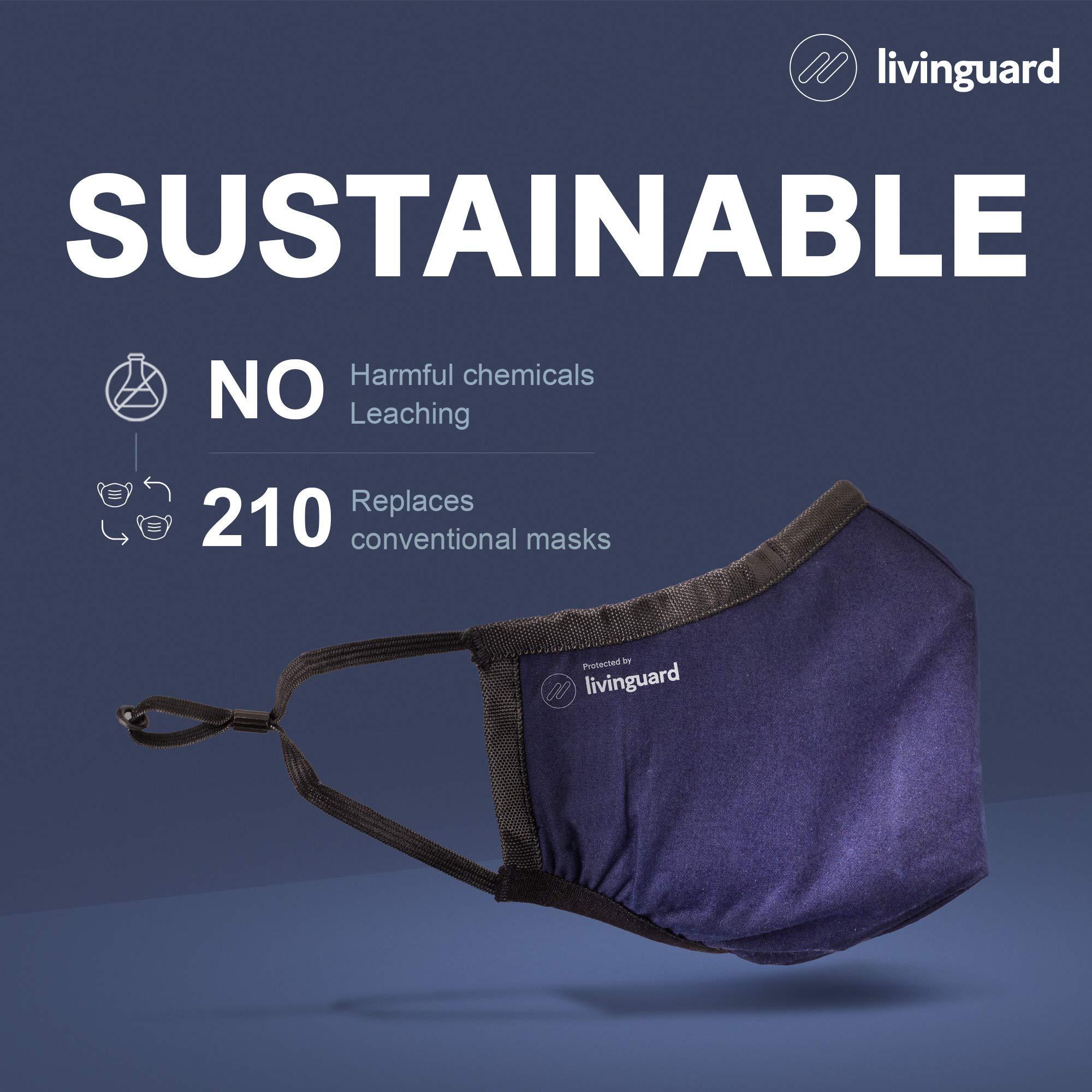 Livinguard Livinguard Pro 100% Cotton 3 Layers Washable & Reusable Cloth Face Mask With Anti Microbial Properties for Unisex (Red, Without Valve, Pack of 1)