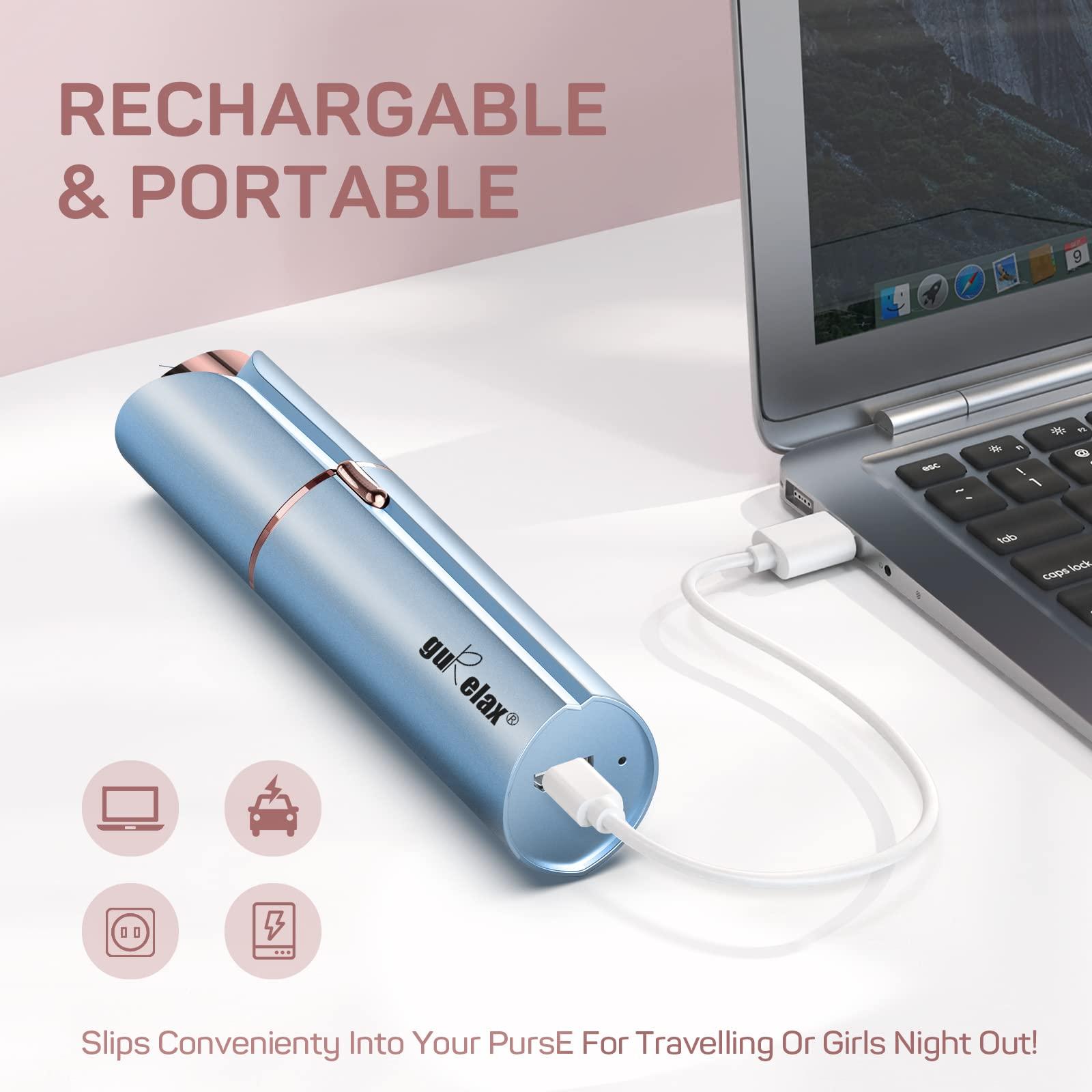 gurelax Gurelax Facial Hair Removal for Women(as seen on tv), Painless Hair Remover Rechargeable, The Best Female Shaver with 2 x Replacement Heads, Lady Face Electric Razor for Upper Lip, Chin, Mustache