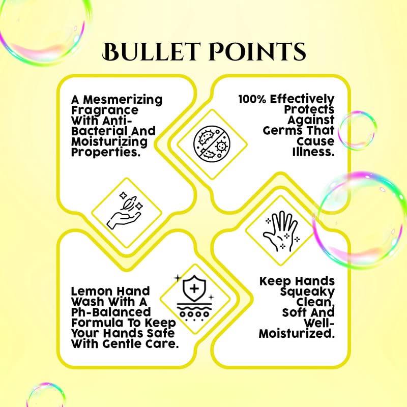 Rubz Rubz Lemon Handwash Refill Pack 5 Litre with 500ml bottle | Paraben Free Liquid Gel | Complete Protection for Soft Hands | Best for Hotel, Spa, Salon, Family, Gym | Total 5.5 Litre