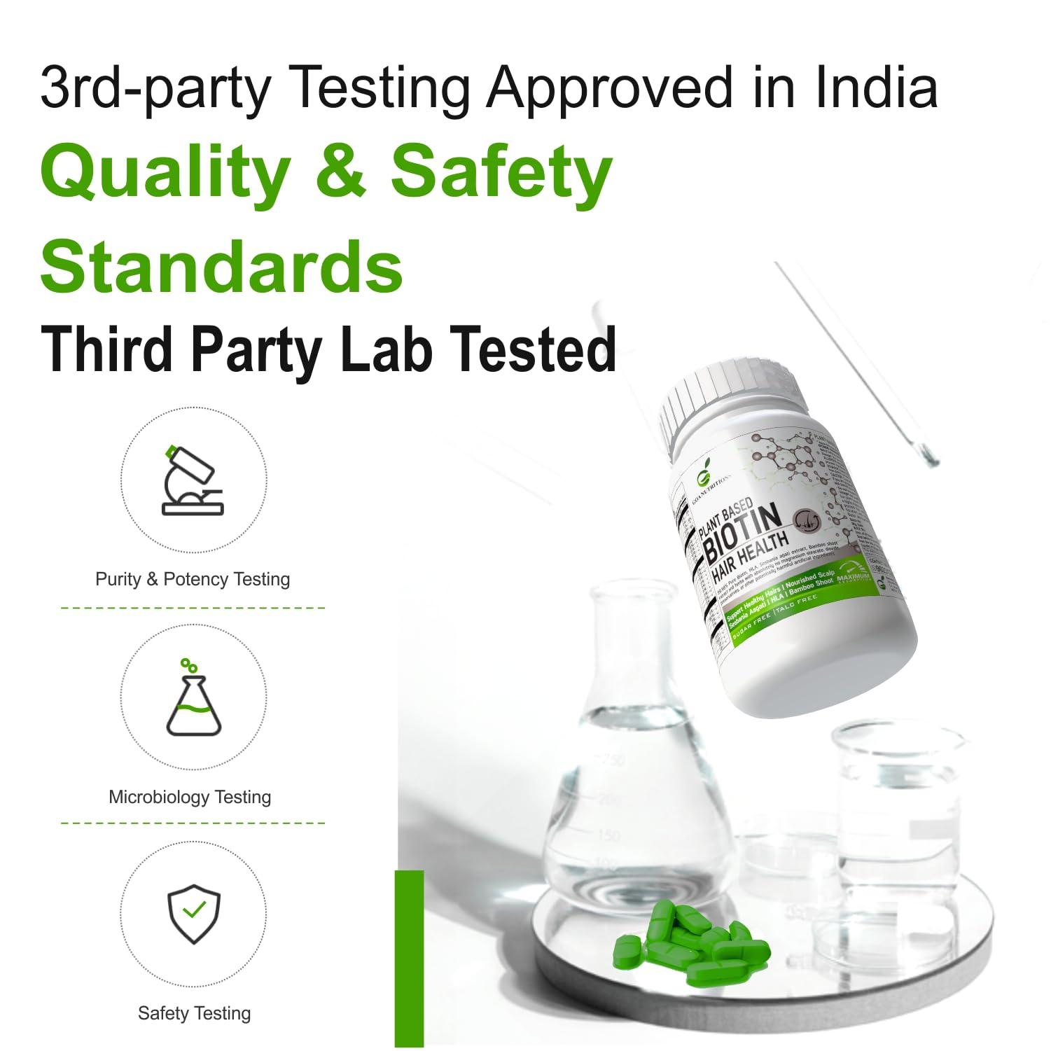 GOA NUTRITIONS GOA NUTRITIONS Biotin Tablets For Hair Growth With Vitamins E, C Plus 10000mcg Sesbania Supplements Advanced DHT Blocker Dandruff, Hair fall Control Supplement For Men & Women-60 Tablet (Pack 1)