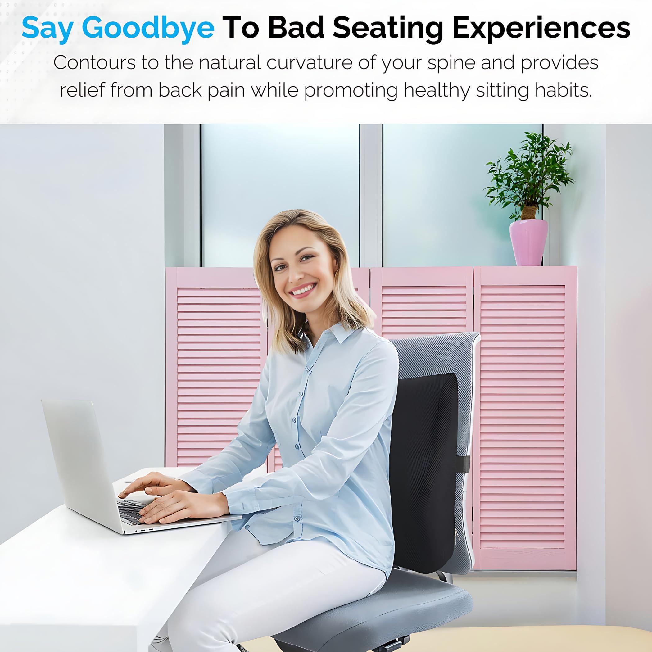 GROVM GROVM Back Support for Chair | Car Back Rest Support | Car Seat Back Support | Back Rest for Chair Lumbar Support Pillow Back Support for Car Office Chair Back Support Cushion Car Backrest Cushion -L