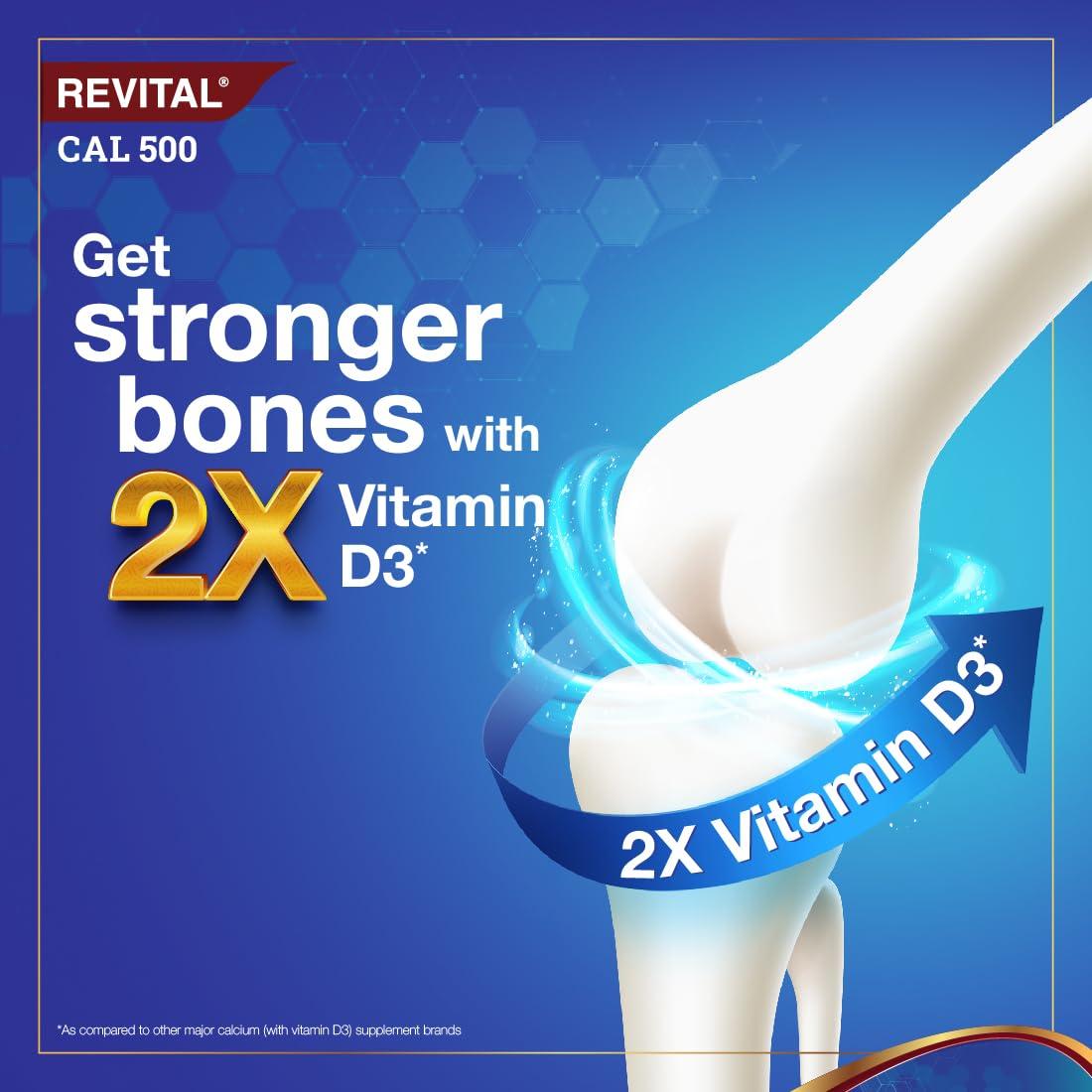 Revital Revital CAL 500 with Vitamin D3 500 IU, 15 Tablets (Pack of 1)