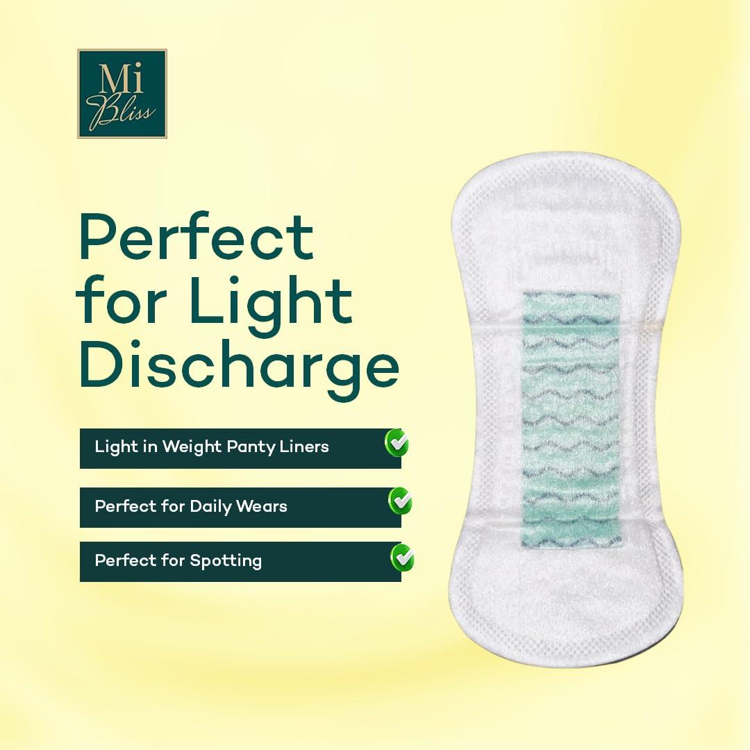 MII BLISS MI BLISS Anti-Bacterial Panty Liner for Women for Daily use | Rash Free | Perfect for white discharge, spotting and last day of period |100% Organic Cotton Panty Liner for women | Ultra Soft | Infection Safe |Safe for regular use