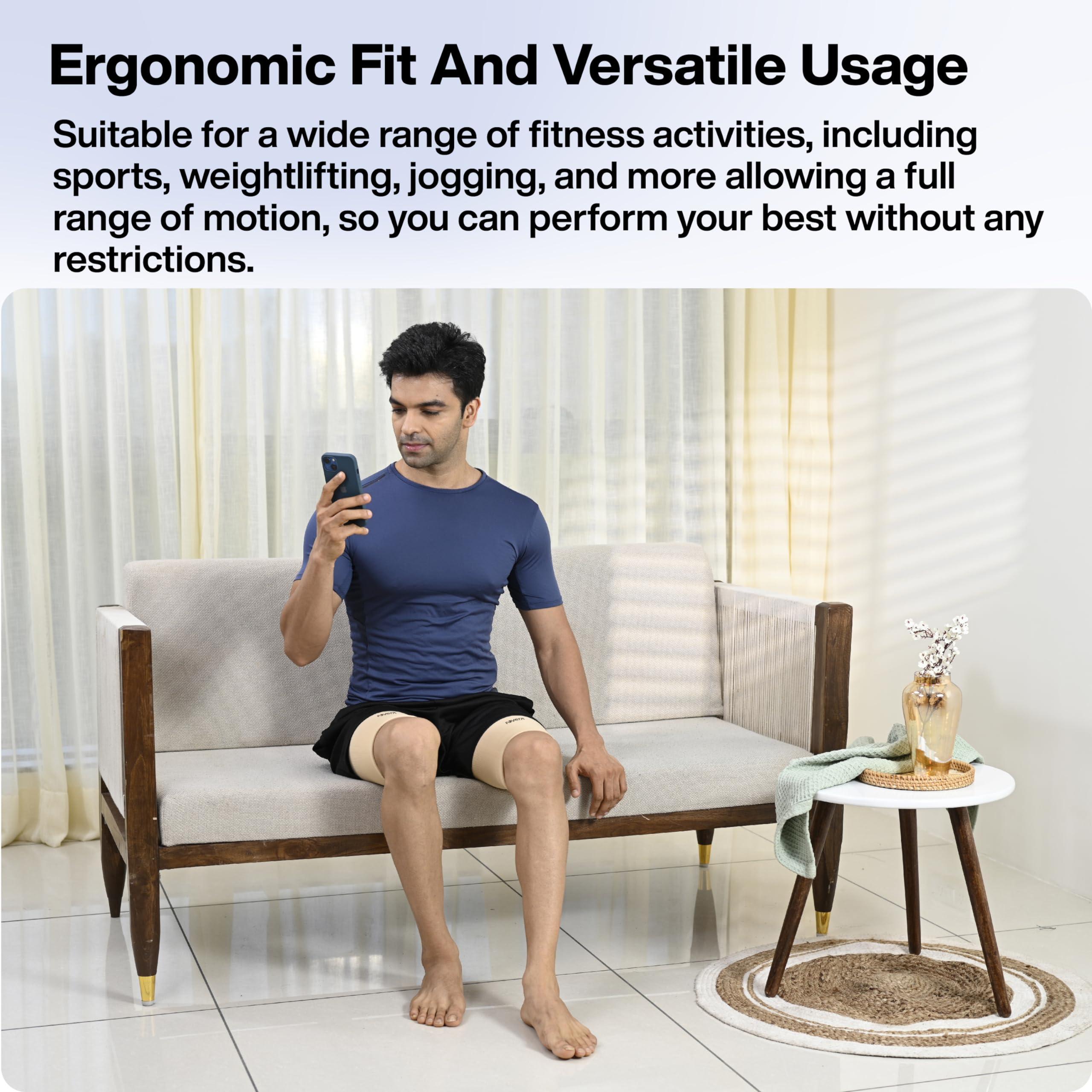 FOVERA FOVERA Thigh Support,Thigh Compression Sleeve for Quad and Hamstring Support for Men and Women (Size - S, 1 Pair)