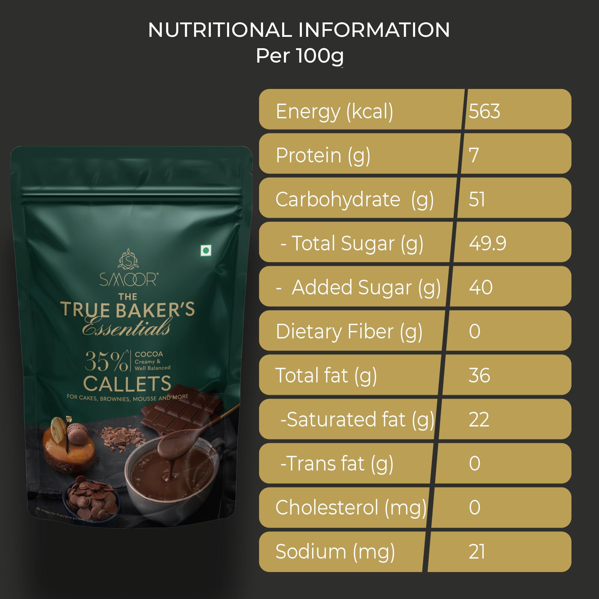 SMOOR SMOOR Premium Milk Couverture Chocolate Baking Callets | 35% Cocoa True Baker\'s Artisanal Chocolate Callets | Perfect for Rakhi, Baking & Chocolate Making | 500gm - Pack of 1