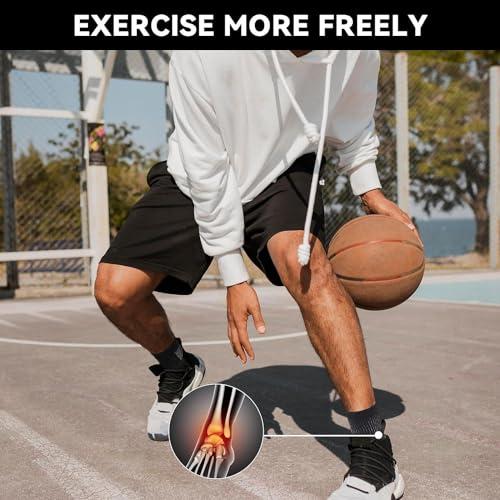 ecosync ecosync Unisex Cotton Orthopedic Neuropathy Socks For Men Women Outdoor Sport, Open Toe Foot Sleeves Compression Socks for Ankle Swelling, Achilles Tendon, Arch Support, Injury Recovery(Black)