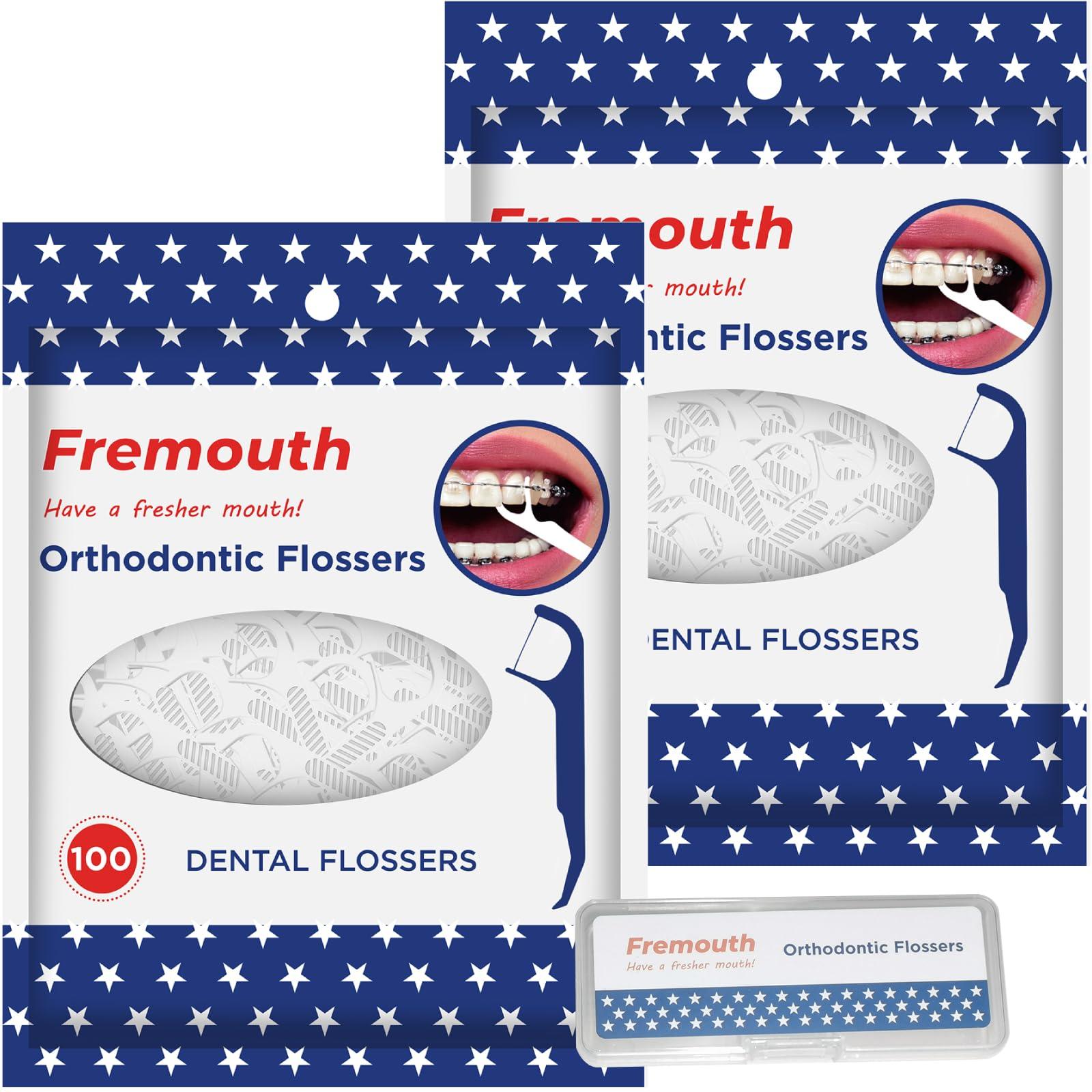 Fremouth Fremouth Orthodontic Flossers for Braces - Ortho Dental Floss Picks, 100 Count (Pack of 2)