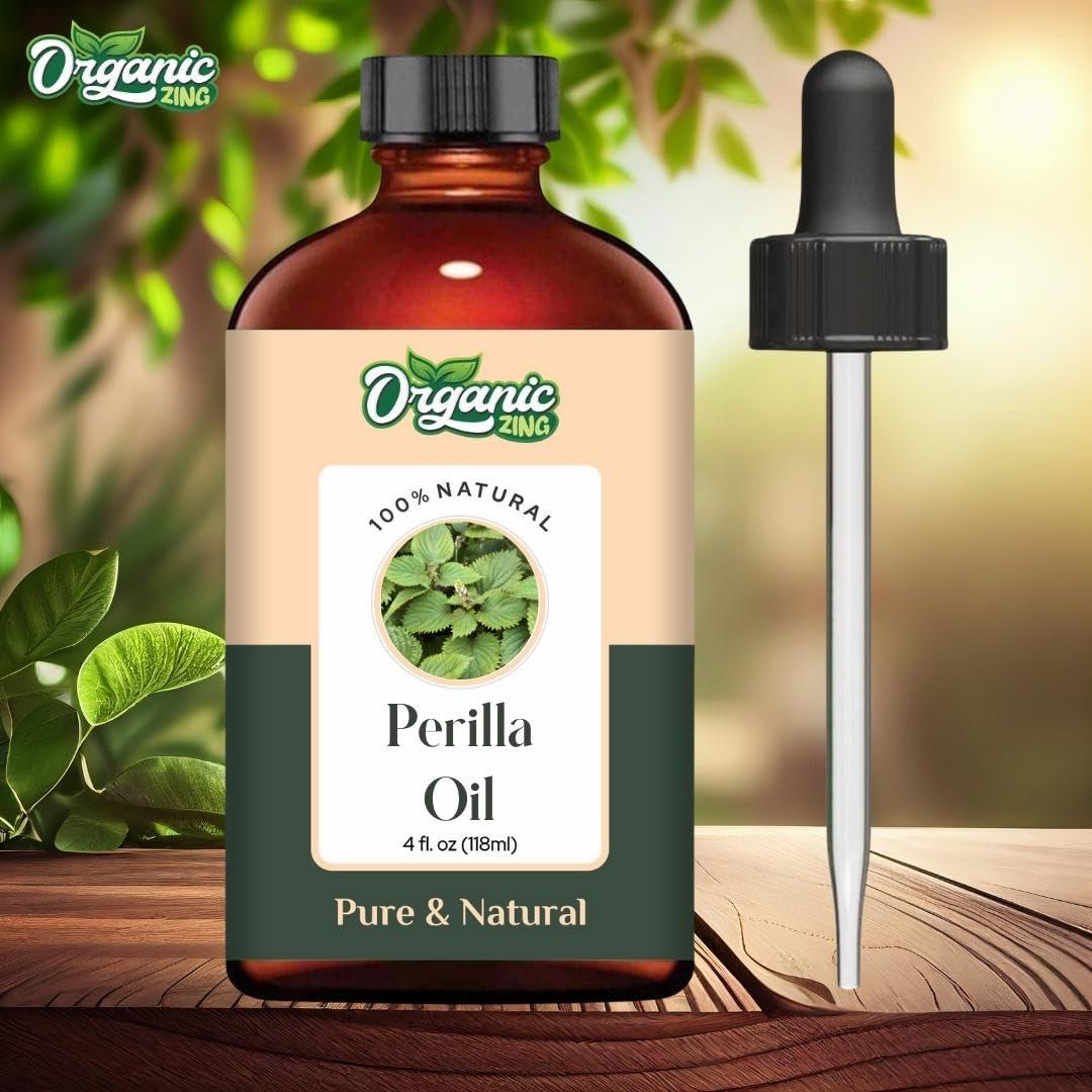 ORGANIC ZING Organic Zing Perilla (Perilla frutescens) Oil | Pure & Natural Carrier Oil for Aroma, Diffuser & Skincare - 118ml/3.99fl oz