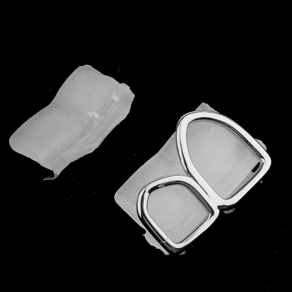 LOOM TREE Loom Tree Canine Hip-Hop Rapper Mouth Caps Hollow Teeth Halloween Cosplay Silver