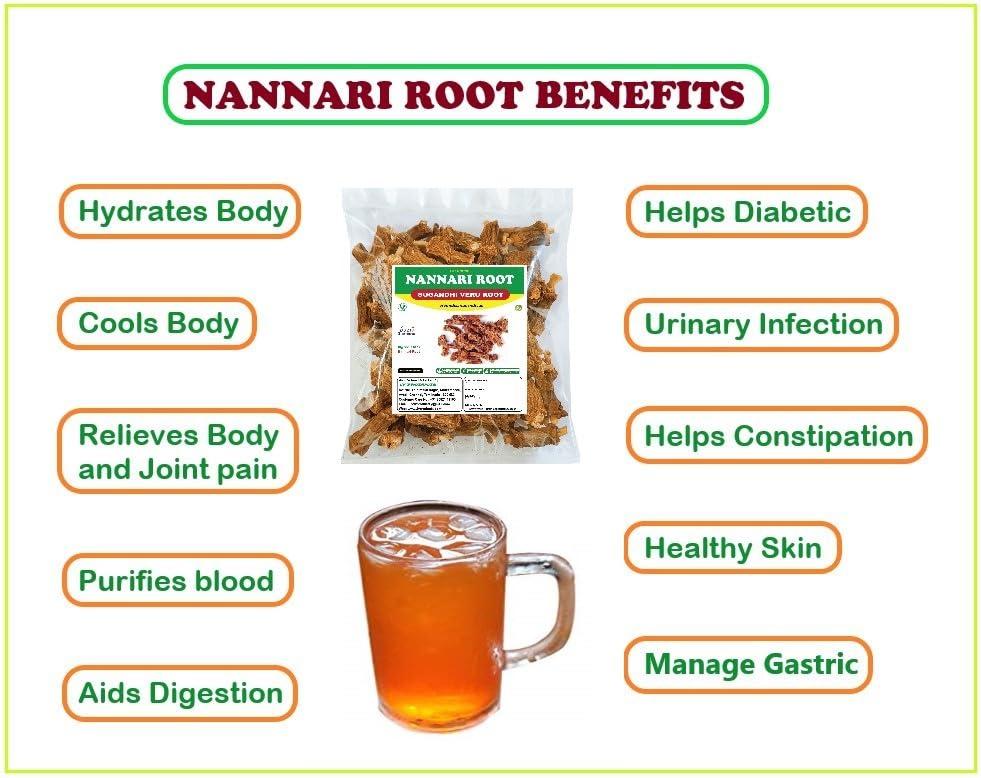 3V PRODUCTS 3V PRODUCTS: Nannari Roots 50g | Sugandhi Veru Roots | Indian Sarsaparilla | Anantmool Roots | Hemidesmus Indicus Roots
