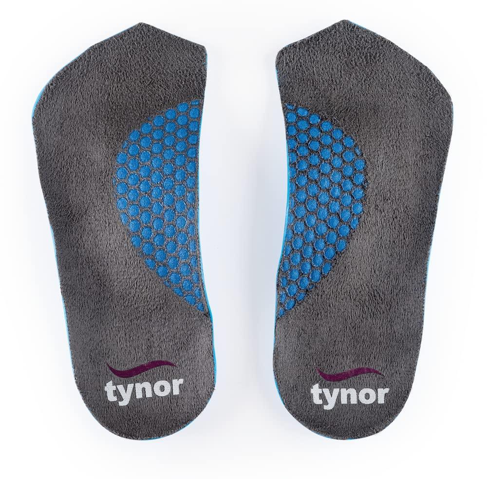 TYNOR Tynor Medial Arch Orthosis, for Flat Feet | Arch Support for Pain Relief & Foot Alignment | Orthopedic Shoe Inserts for Men & Women | Comfortable & Durable Insoles, Pack of 2 (Grey, Large)