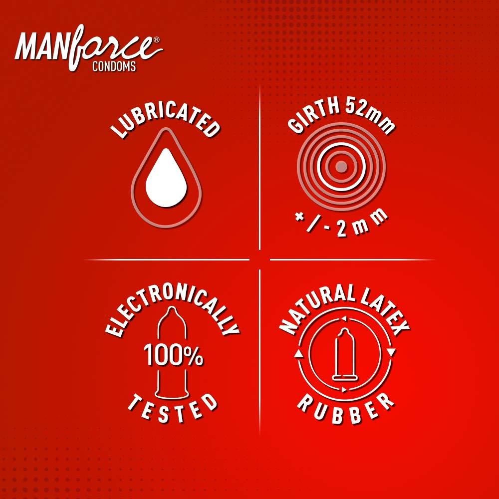 Manforce Manforce Extra Dotted Condoms, Litchi Flavoured- 10 Pcs x Pack of 3