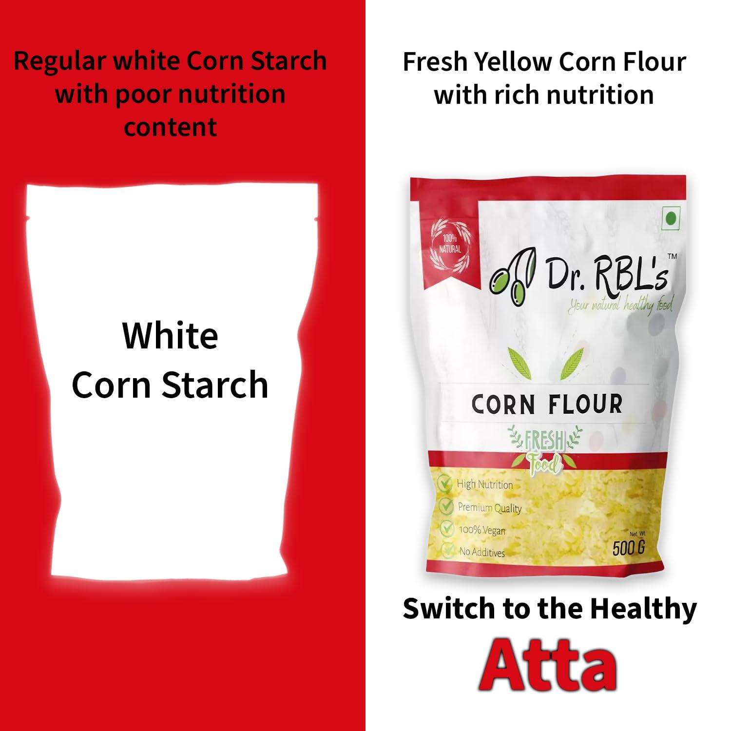 Dr. RBL\'s Dr. RBL\'s Corn Flour | Makka/Maize Atta for Cooking | Freshly Ground Corn Powder | Gluten-Free and Convenient Pack of 5 |2500g