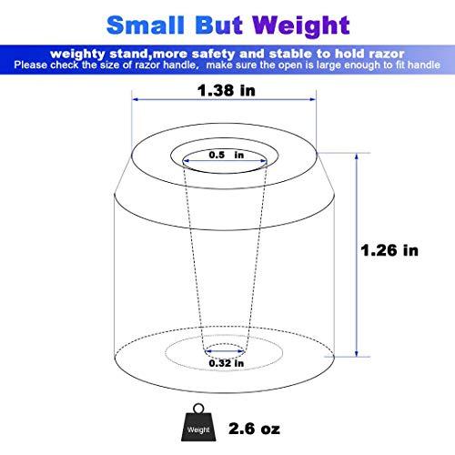 Caudblor 2Pcs Men's Shaving Safety Razor Stand, Caudblor Premium Aluminum Alloy Matte Black Retro Double Edged Razor Holder for Men Women, Simple Small Long Handle DE Razor Base Tool, Cute Shaver Accessories