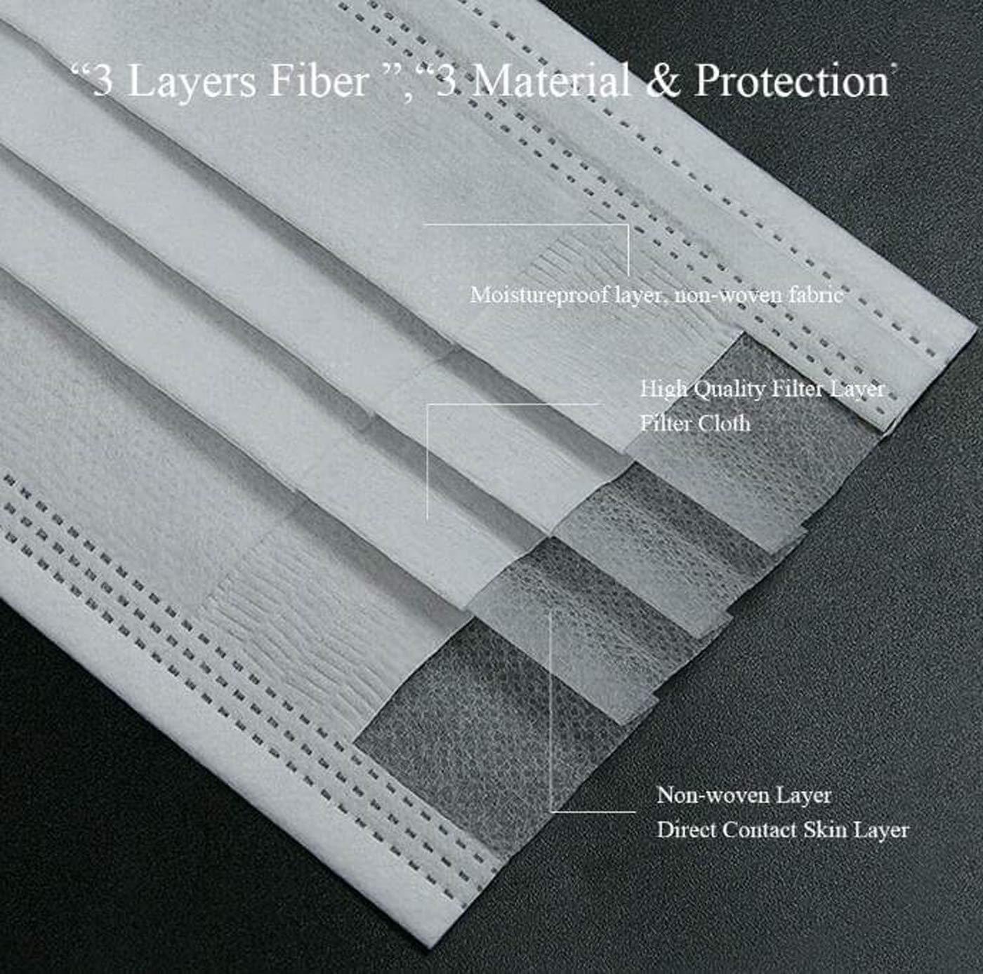 La' Forte La' Forte Disposable 3-Layer Face Masks Thick with Elastic Ear Loop, Anti-Dust, 50, White