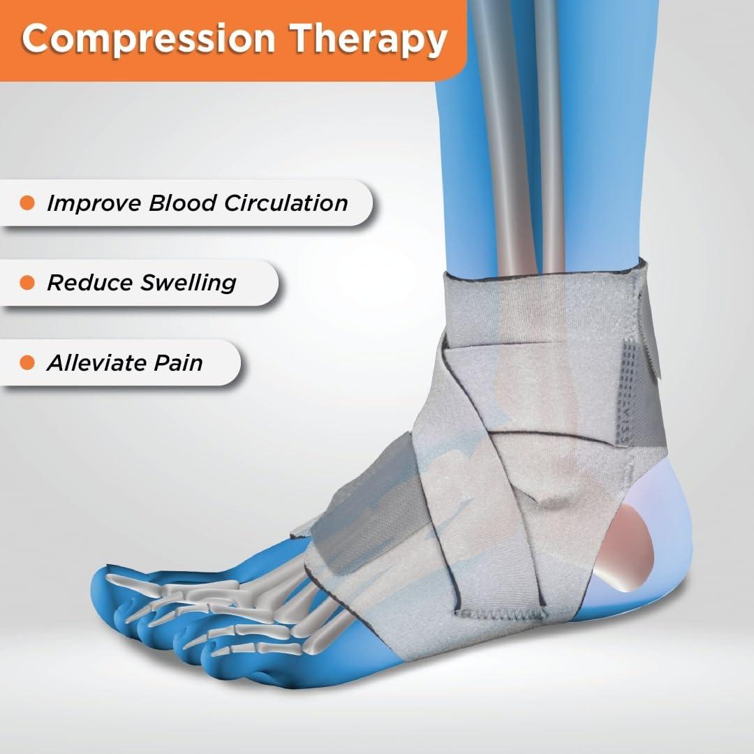 Vissco Vissco Neoprene Ankle Support, Provides Optimum Compression & Support to the Ankle - Large (Grey)
