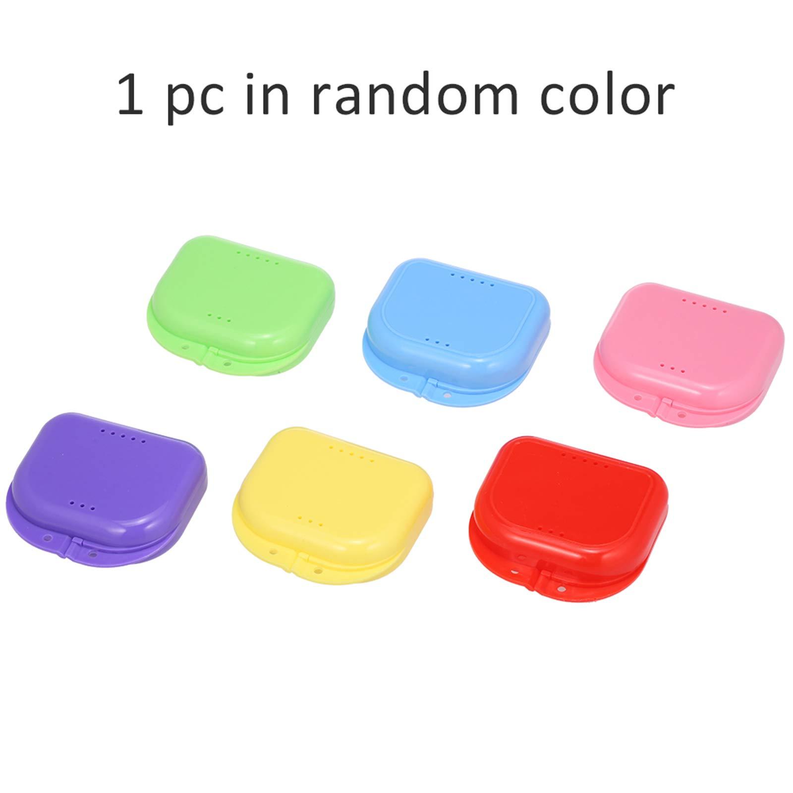 Qnotici Denture Box Denture Case Dental False Teeth Cleaning Box Denture Bath Container Retainer Denture Holder