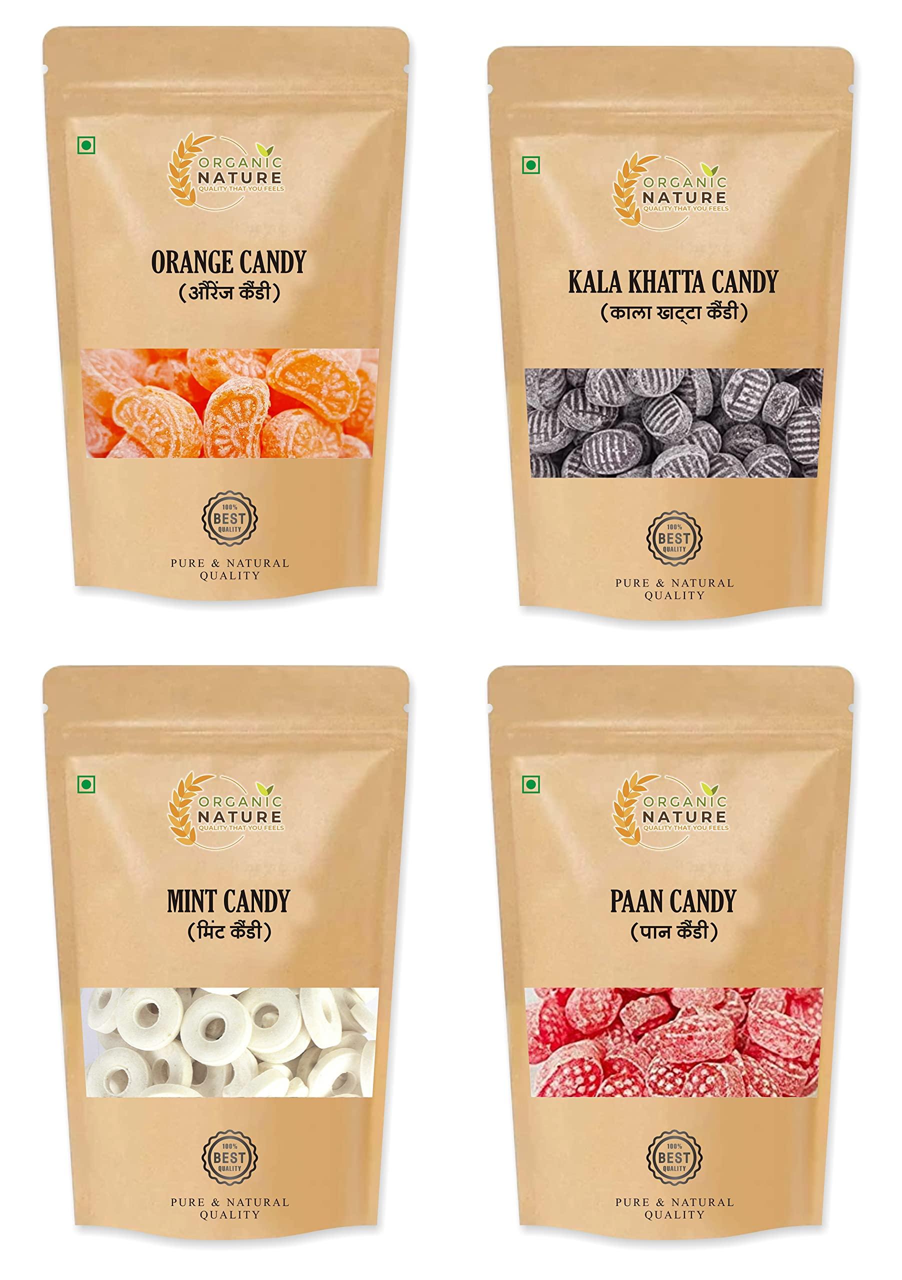 Grocery House Grocery House : Combo of Candies Orange Candy, Black kala khatta Candy, PAAN Candy, Candy (Pack of 4 * 200/400/800 gram each) khatti mithi candy (pack of 4 * 400 gram each)