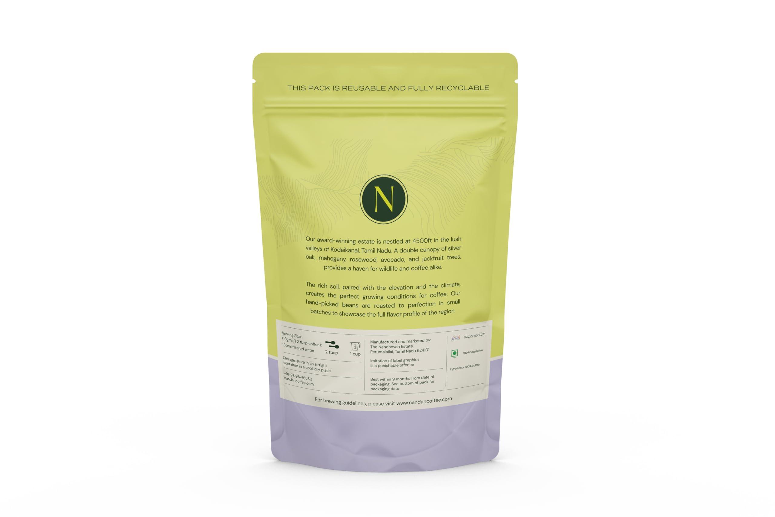 Nandan Coffee Nandan Coffee Organic Roasters Espresso Medium-Dark Roast Arabica Robusta Blend Coffee Powder, 250gms - Perfect for Stovetop Espresso Machine