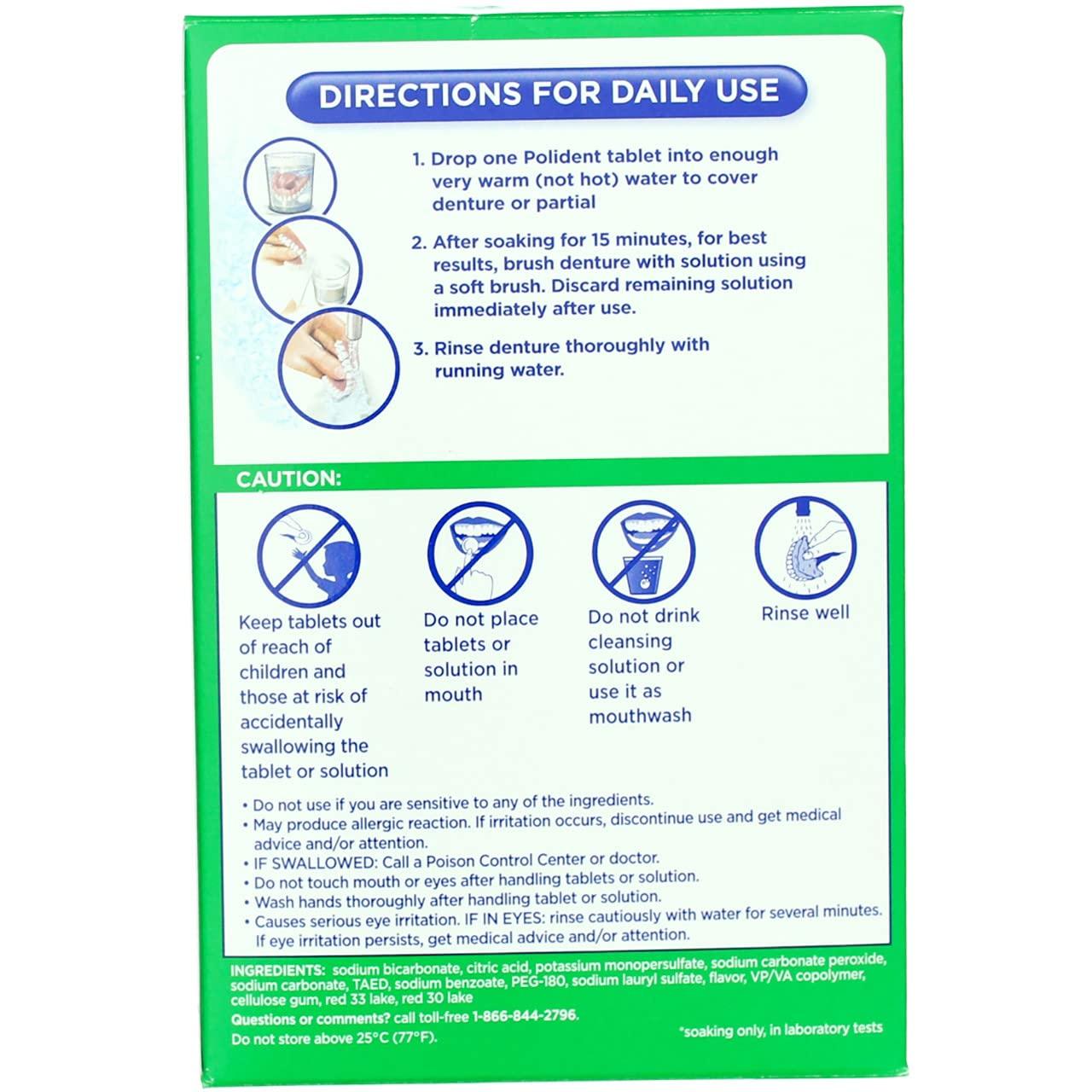 Polident Polident Smokers, Antibacterial Denture Cleanser 84 ea (Pack of 2)