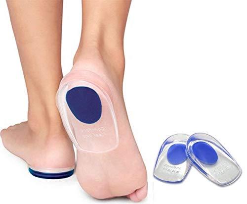 HINGOL HINGOL Gel Heel Cups Plantar Fasciitis Inserts - Silicone Gel Heel Pads for Heel Pain, Bone Spur & Achilles Pain, Gel Heel Cushions and Cups, Pad & Shock Absorbing Support