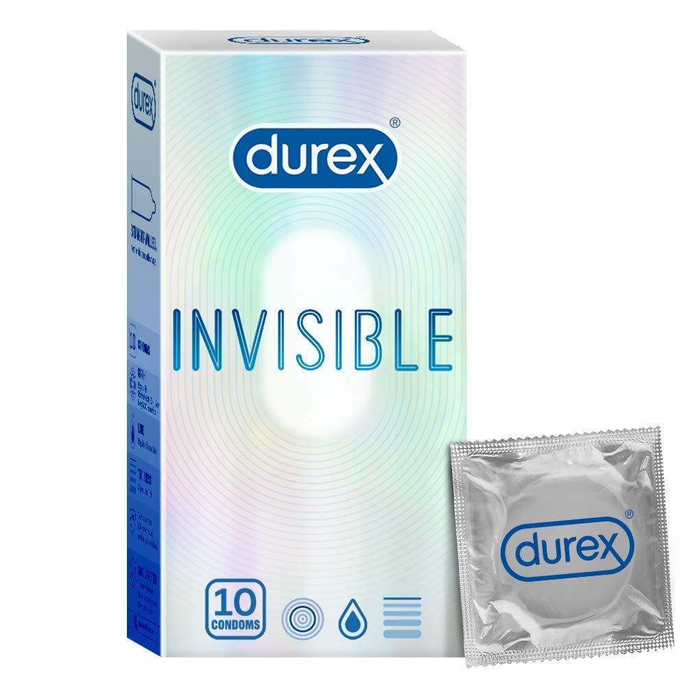 Durex Durex Air Condoms for Men - 10 Count (Pack of 2) |Suitable for use with lubes & toys & Durex Invisible Super Ultra Thin Condoms for Men - 10 Count