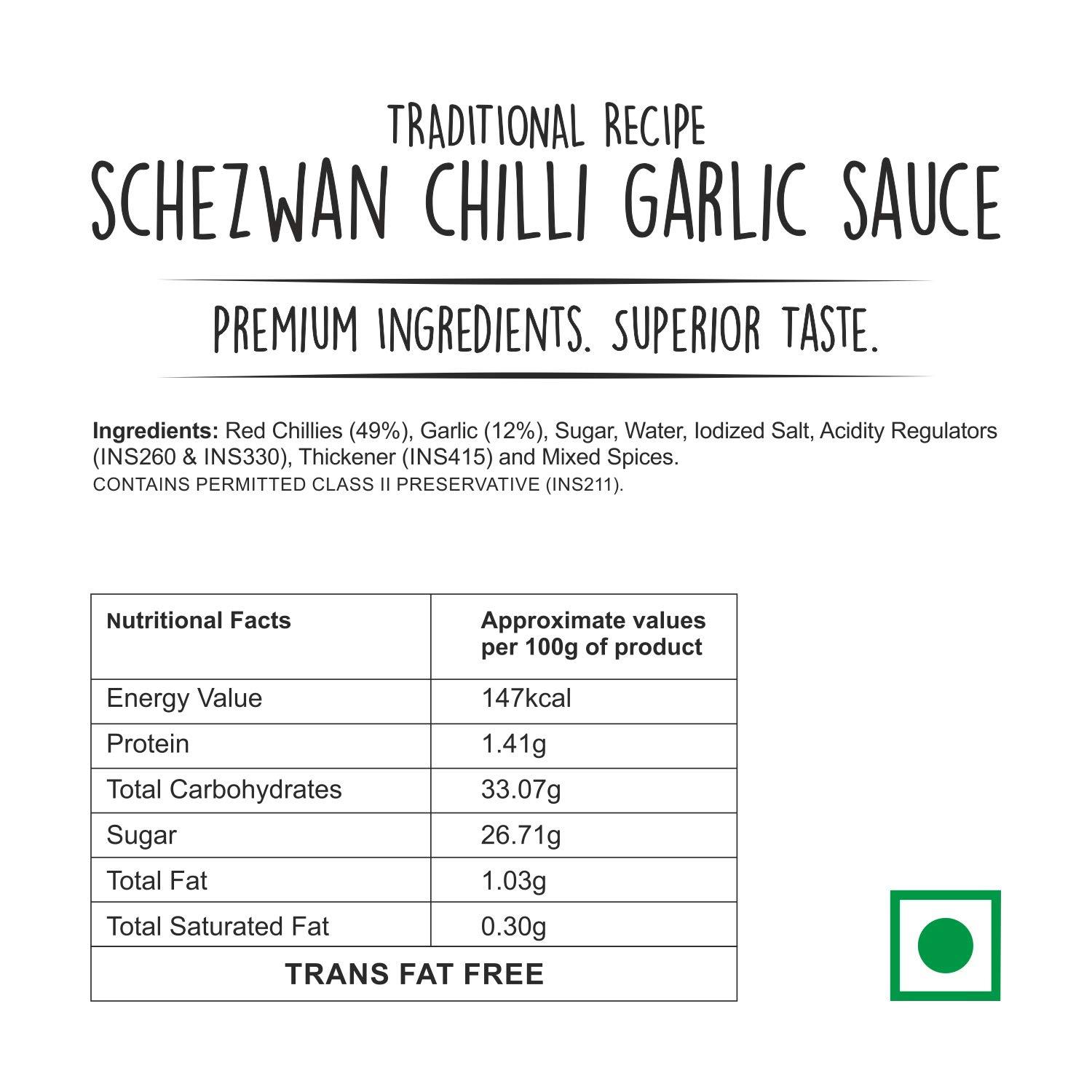 Wingreens Wingreens Schezwan Chilli Garlic Sauce, 450 g with Tomato Ketchup, 450 g