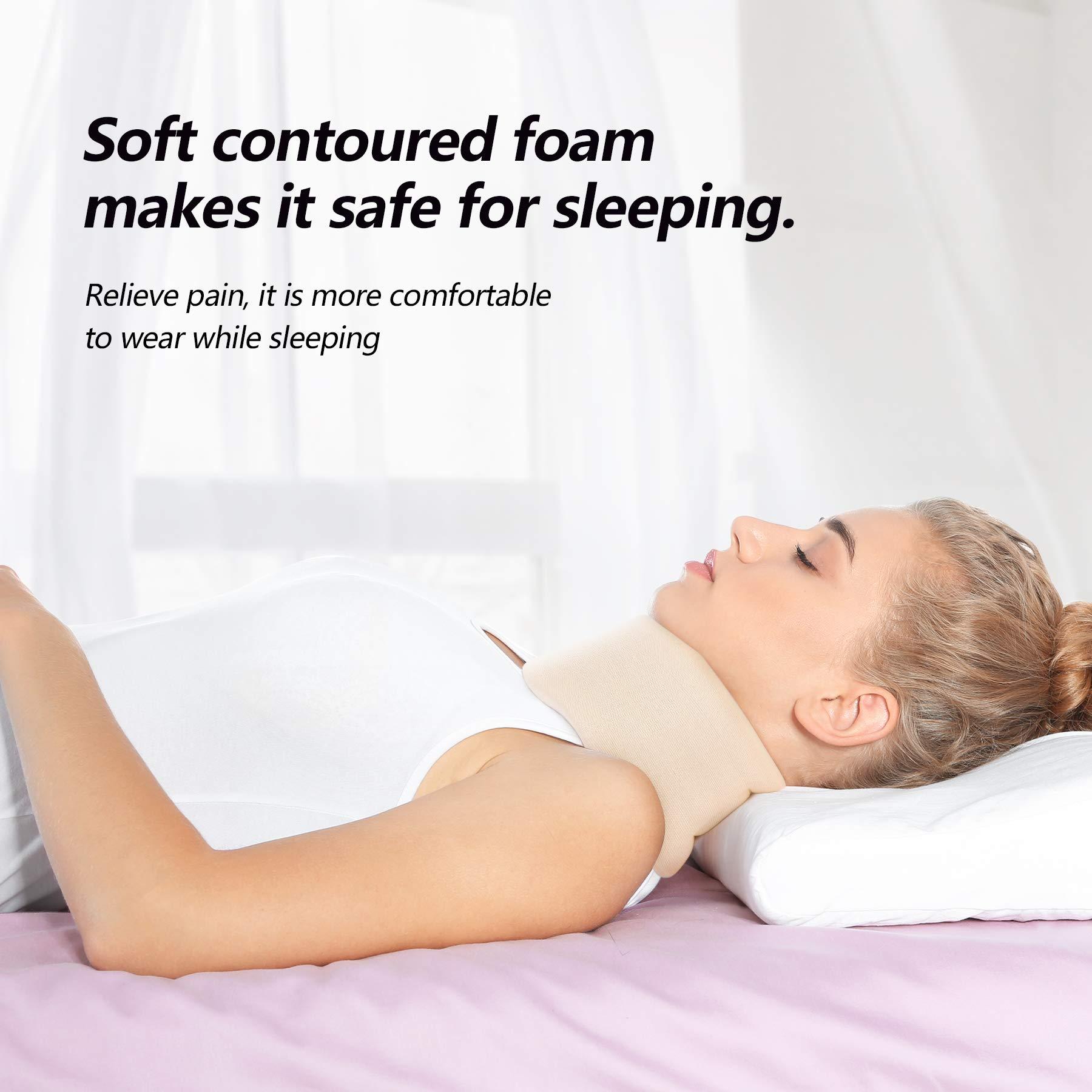 Cozyhealth Soft Foam Neck Brace Universal Cervical Collar, Adjustable Neck Support Brace for Sleeping - Relieves Neck Pain and Spine Pressure, Neck Collar After Whiplash or Injury (2.5\" Depth Collar, L)