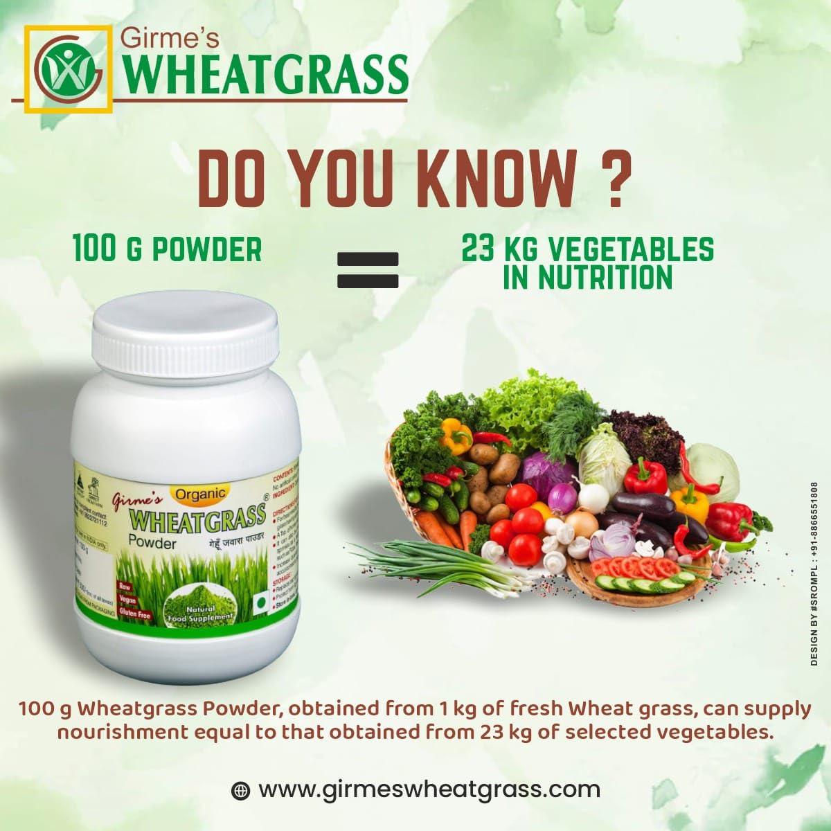 Girme's Wheatgrass Girme\'s Wheatgrass Powder 100g Bottle (Pack of 4)