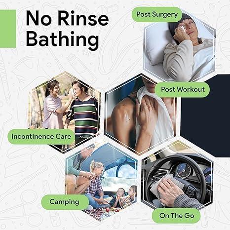 QUICKBATH QUICK BATH Body Cleansing Wet Bed Bath Wipes for Adults & Patients | Extra Large, Thick, Rinse Free Body Cleansing Wipes 90 wipes (10 wipes/pack) | Aloe Vera & Vitamin E | Antiseptic wipes