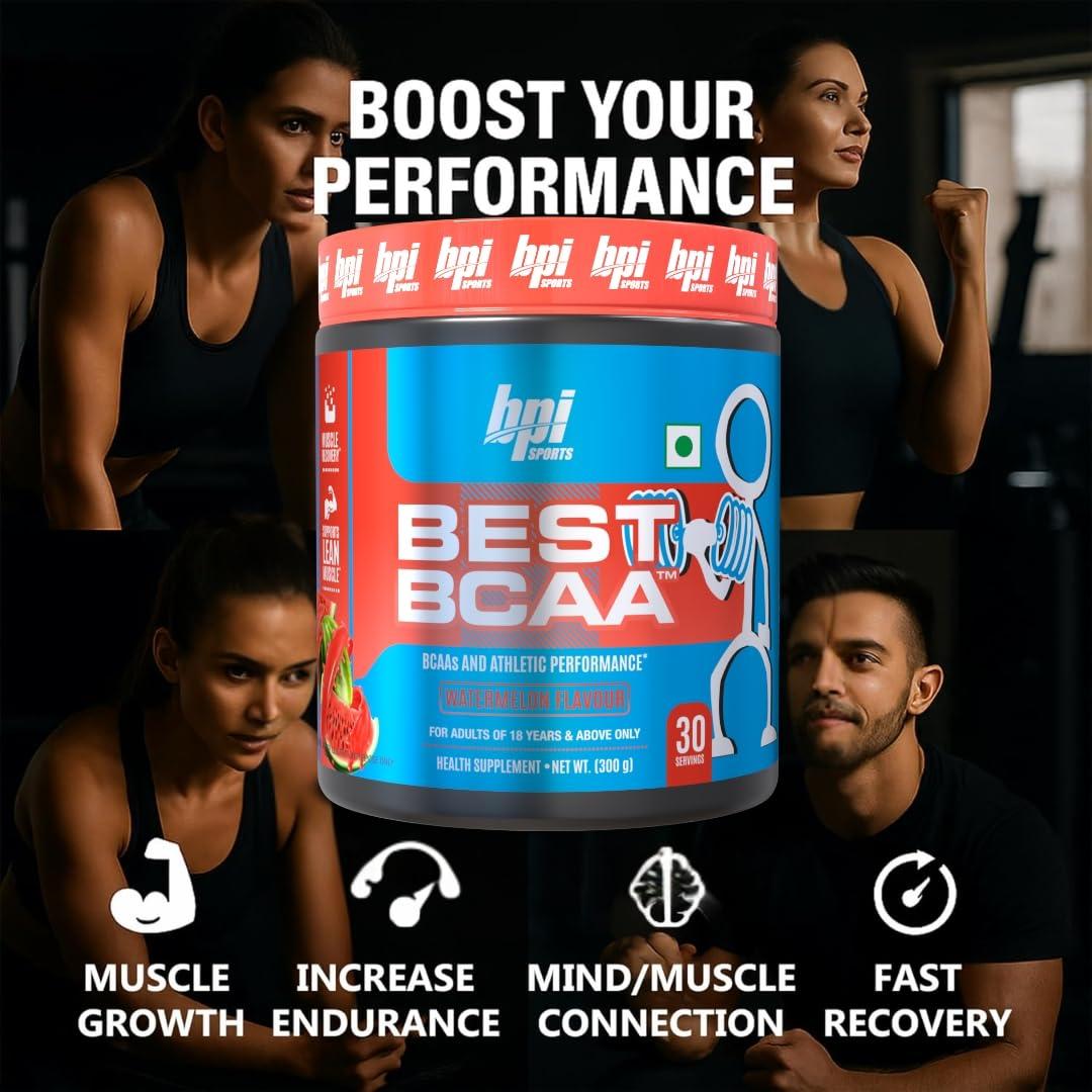BPI Sports BPI Sports Best BCAA - BCAA Powder - Branched Chain Amino Acids - Muscle Recovery - Muscle Protein Synthesis - Lean Muscle - Improved Performance - Hydration - Watermelon - 30 Servings - 300 gram.
