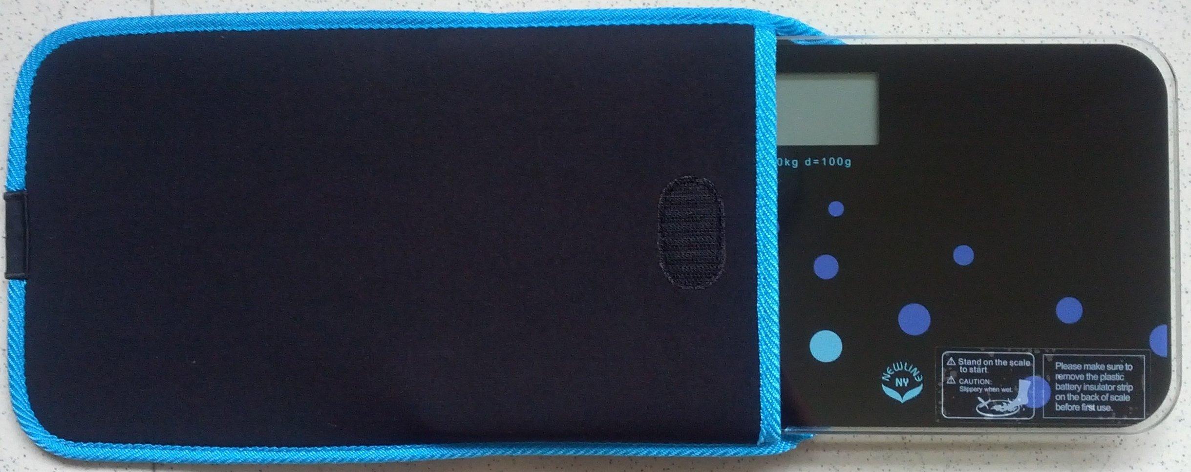 NEWLINE NY NewlineNY Travel Protection Sleeve for 700 Series Mini Bathroom Scale, NY-MSS101-BBL Black with Blue Edges (Case only, No Scale)